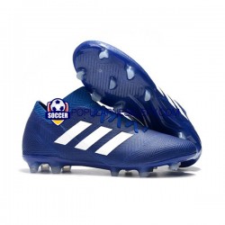 Niebieski Biały Adidas Nemeziz8.1 FG Buty piłkarskie