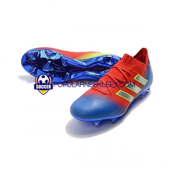 Czerwony Niebieski Biały Adidas Nemeziz8.1 FG Buty piłkarskie
