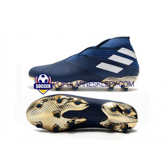 Niebieski Biały Czarny Adidas Nemeziz9 FG Buty piłkarskie