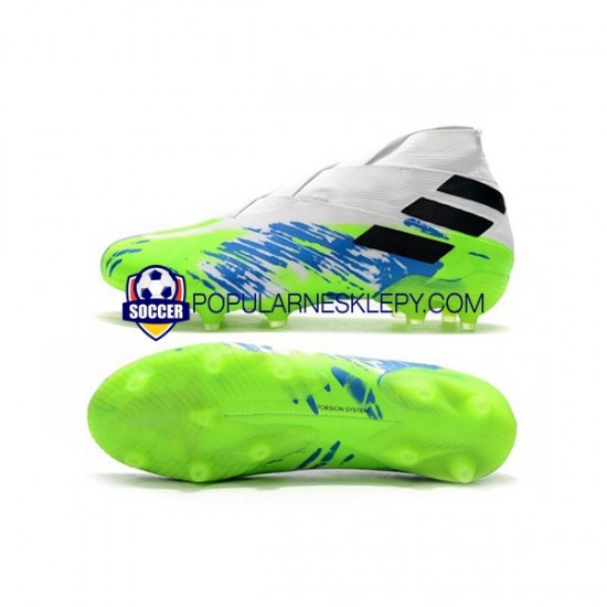 Niebieski Biały Zielony Adidas Nemeziz9 FG Buty piłkarskie