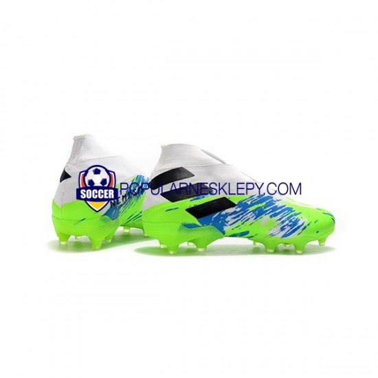 Niebieski Biały Zielony Adidas Nemeziz9 FG Buty piłkarskie