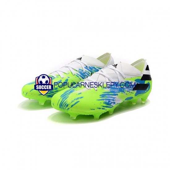 Niebieski Zielony Czarny Adidas Nemeziz9.1 FG Buty piłkarskie