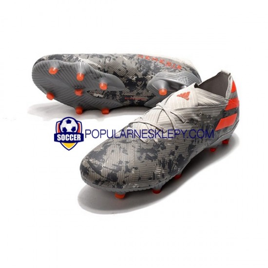 Szary Pomarańczowy Biały Adidas Nemeziz9.1 FG Buty piłkarskie