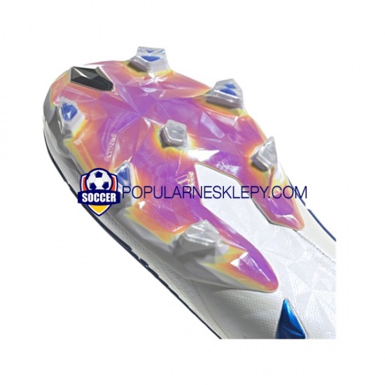 Niebieski Biały Adidas Predator EDGE FG Diamond Edge Buty piłkarskie