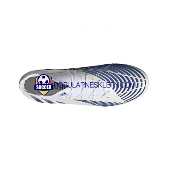 Niebieski Biały Adidas Predator EDGE.1 FG Diamond Edge Buty piłkarskie