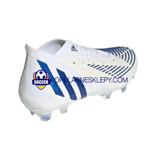 Niebieski Biały Adidas Predator EDGE.1 FG Diamond Edge Buty piłkarskie