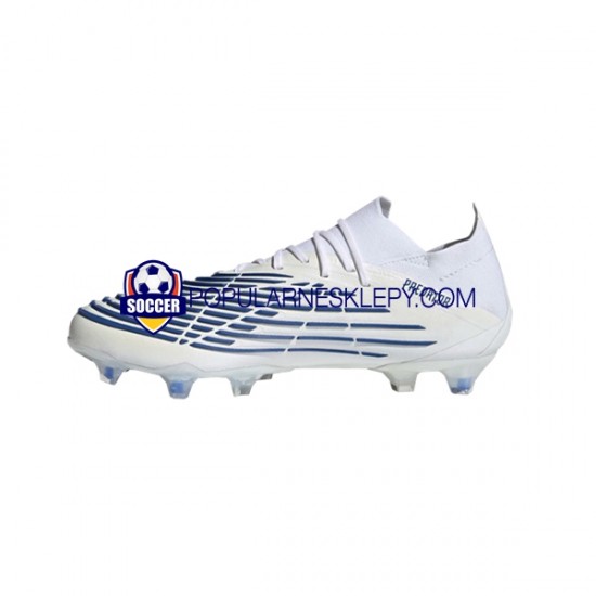 Niebieski Biały Adidas Predator EDGE.1 L FG Diamond Edge Buty piłkarskie