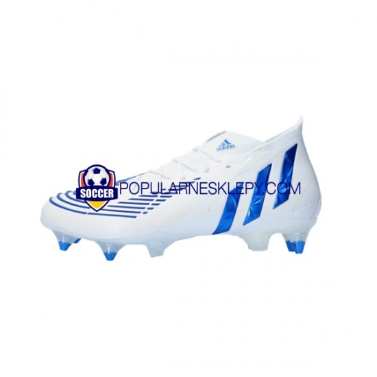 Niebieski Biały Adidas Predator EDGE.1 SG Diamond Edge Buty piłkarskie