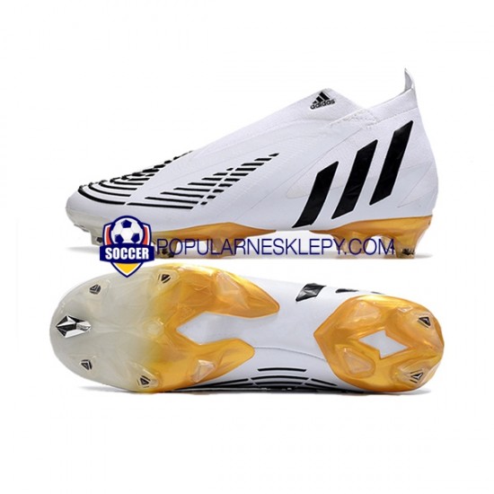 Biały Czarny Adidas Predator Edge Geometric FG Buty piłkarskie