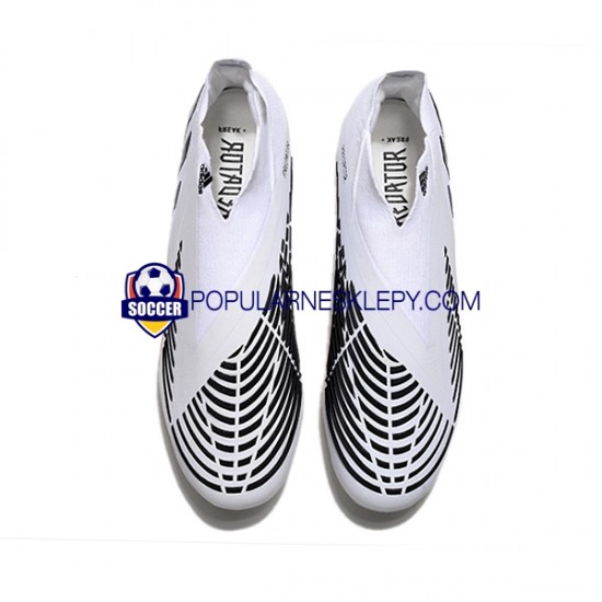 Biały Czarny Adidas Predator Edge Geometric FG Buty piłkarskie