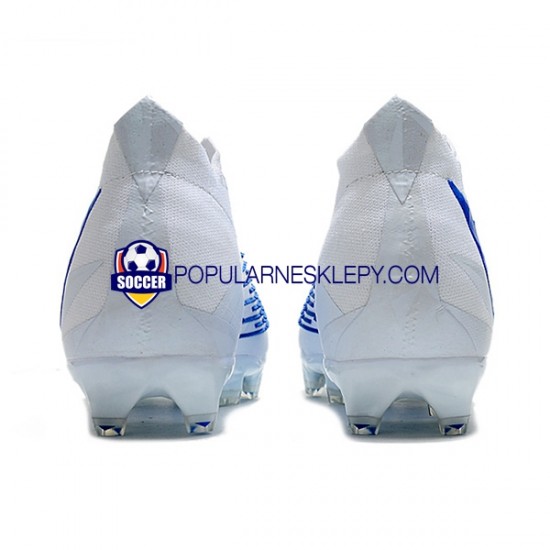 Niebieski Biały Adidas Predator Edge Geometric FG Buty piłkarskie