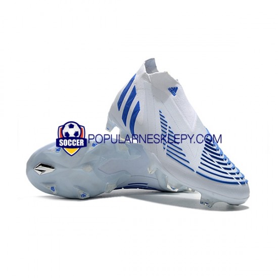 Niebieski Biały Adidas Predator Edge Geometric FG Buty piłkarskie