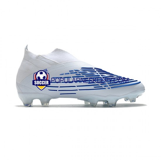 Niebieski Biały Adidas Predator Edge Geometric FG Buty piłkarskie