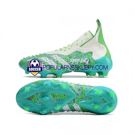 Biały Zielony Adidas Predator FREAK FG Buty piłkarskie