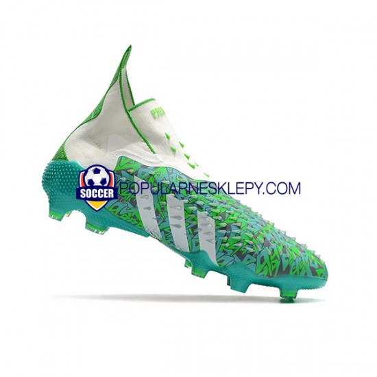 Biały Zielony Adidas Predator FREAK FG Buty piłkarskie