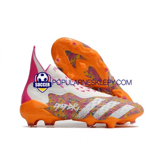 Pomarańczowy Biały Adidas Predator FREAK FG Purplecolor Buty piłkarskie