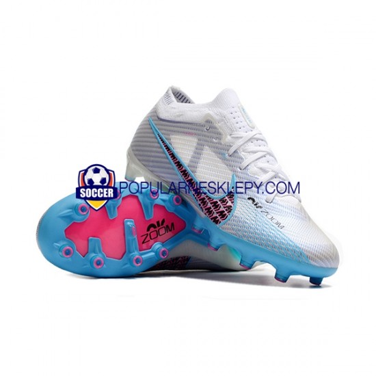 Niebieski Biały Nike Air Zoom Mercurial Superfly IX Elite AG Buty piłkarskie