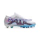 Niebieski Biały Nike Air Zoom Mercurial Superfly IX Elite AG Buty piłkarskie
