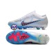 Niebieski Biały Nike Air Zoom Mercurial Superfly IX Elite AG Buty piłkarskie