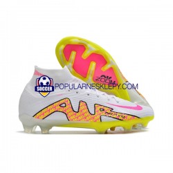 Różowy Żółty Biały Nike Air Zoom Mercurial Superfly IX Elite FG Buty piłkarskie