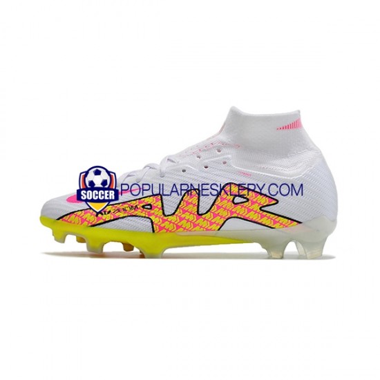 Różowy Żółty Biały Nike Air Zoom Mercurial Superfly IX Elite FG Buty piłkarskie