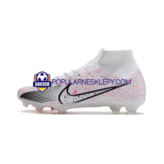 Czerwony Biały Czarny Nike Air Zoom Mercurial Superfly IX Elite FG Buty piłkarskie