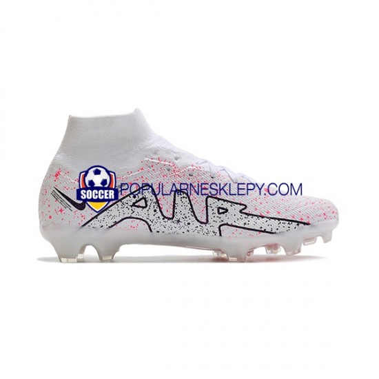Czerwony Biały Czarny Nike Air Zoom Mercurial Superfly IX Elite FG Buty piłkarskie
