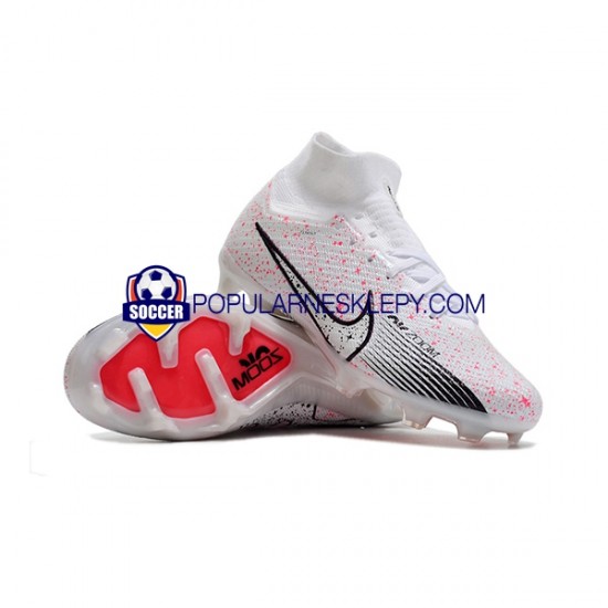 Czerwony Biały Czarny Nike Air Zoom Mercurial Superfly IX Elite FG Buty piłkarskie