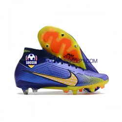 Niebieski Żółty Nike Air Zoom Mercurial Superfly IX Elite SG Buty piłkarskie