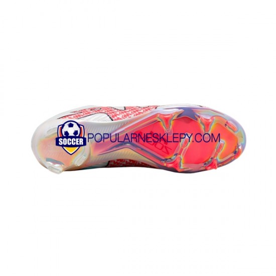 Czerwony Biały Nike Air Zoom Mercurial Vapor XV Elite FG Buty piłkarskie