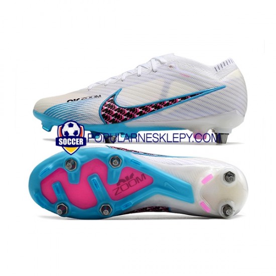 Niebieski Biały Nike Air Zoom Mercurial Vapor XV Elite SG Buty piłkarskie