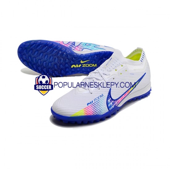 Niebieski Biały Nike Air Zoom Mercurial Vapor XV Elite TF Buty piłkarskie