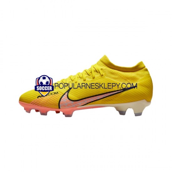 Różowy Żółty Nike Air Zoom Mercurial Vapor XV Pro FG Lucent Buty piłkarskie