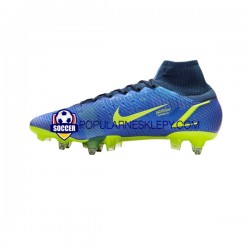 Niebieski Żółty Nike Mercurial Superfly VIII Recharge Elite SG Pro AC Buty piłkarskie