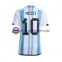 Koszulka Krótka Męska Reprezentacji Argentyny Pierwszy strój Lionel Messi 10 World Cup 2022
