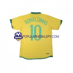 Koszulka Krótka Męska Reprezentacji Brazylii Pierwszy strój RONALDINHO 10 Retro 2006
