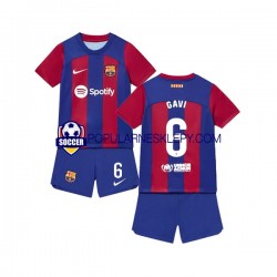 Koszulka Krótka dla Dzieci FC Barcelona Pierwszy strój Gavi 6 2023-2024