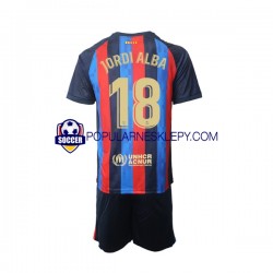 Koszulka Krótka dla Dzieci FC Barcelona Pierwszy strój Jordi Alba 18 2022-2023