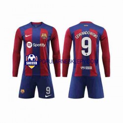 Koszulka Długi dla Dzieci FC Barcelona Pierwszy strój LEWANDOWSKI 9 2023-2024