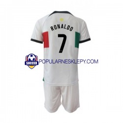 Koszulka Krótka dla Dzieci Reprezentacji Portugalii Drugi strój Ronaldo 7 World Cup 2022