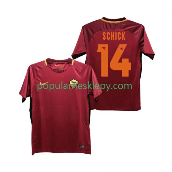 Koszulka Krótka Męska AS Roma Pierwszy strój SCHICK 14 Retro 2017-2018