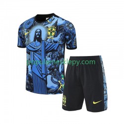 Krótka dla Dzieci Reprezentacji Brazylii Pierwszy strój Niebieski JESUS Football Shirts 2024-2025