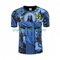 Koszulka Krótka Męska Reprezentacji Brazylii Pierwszy strój Niebieski Jesus 2024-2025