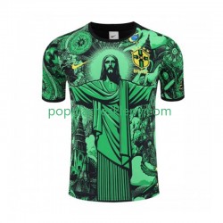 Koszulka Krótka Męska Reprezentacji Brazylii Pierwszy strój Zielony Jesus 2024-2025