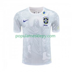 Koszulka Krótka Męska Reprezentacji Brazylii Pierwszy strój Biały Jesus 2024-2025