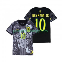 Koszulka Krótka Męska Reprezentacji Brazylii Pierwszy strój Neymar JR 10 Cheist the Redeemer 2024