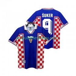 Koszulka Krótka Męska Reprezentacji Chorwacji Drugi strój SUKER 9 Retro 1998