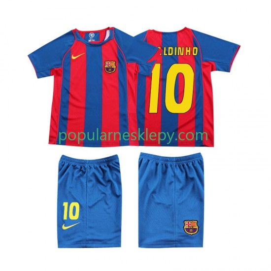 Koszulka Krótka dla Dzieci FC Barcelona Pierwszy strój RONALDINHO 10 Retro 2004