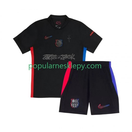 Koszulka Krótka dla Dzieci FC Barcelona Drugi strój TRAVIS SCOTT 2024-2025
