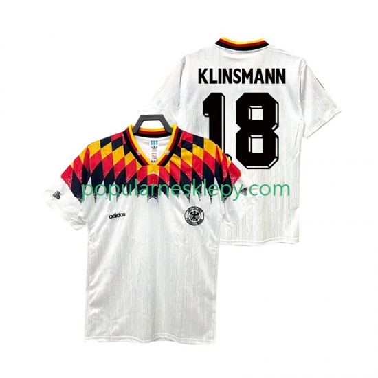 Koszulka Krótka Męska Reprezentacji Niemiec Pierwszy strój KLINSMANN 18 Retro 1994 Koszulka Krótka Męska Reprezentacji Niemiec Pierwszy strój KLINSMANN 18 Retro 1994